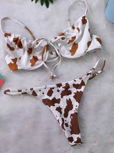 Moo-moo Print Sexy Bikini Set 👙 🐄
