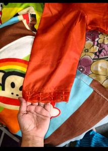 Orange Kurta set  with Embroidery