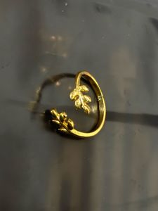 Leaf Design Gold 14kt Plated Ring&RoseGold Earring