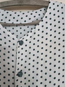 Polka Dot Button-Up Blouse