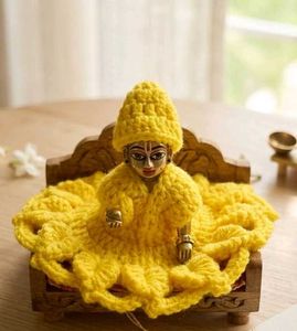 Krishna dress with Yellow💛 Crochet Dres
