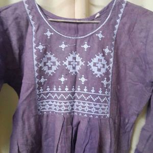 New and Never Used Purple Embroidered Kurta