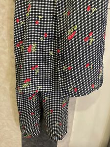 Cute Cherry Print Pajama Top