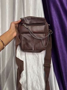 brown sling bag
