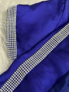 Royal Blue Silk kurti with diamond studded border