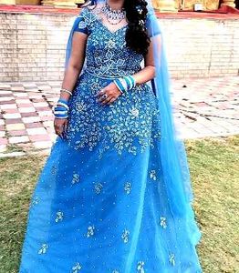 ✨ Stunning Blue Designer Gown