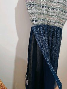 Embellished Navy Blue nayra cut kurti fix price