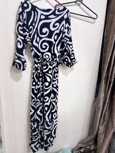 Monochromatic Printed Midi Dress