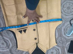 Men's Beige Ethnic Waist Jacket in L 40 size