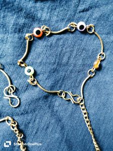 Evil Eye Anklets with Bell Charm