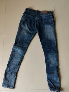Distressed Blue Denim Skinny Jeans