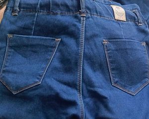 High Waisted Blue Denim Jeans