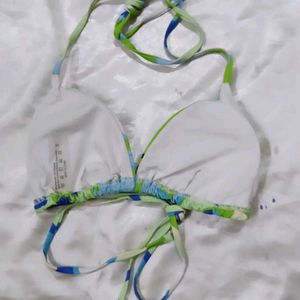 Vibrant Abstract Print Bikini Top