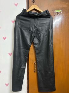 Faux Leather Wide Leg Pants