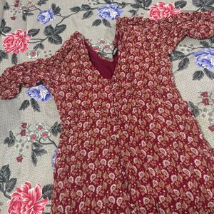 Bohemian Floral Print Midi Dress