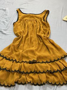 H&amp;M Yellow Tiered Ruffled Dress