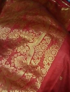 Traditional Bengali Saree with Floral Embroidery &amp;