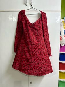 Chic Red Leopard Print Dress