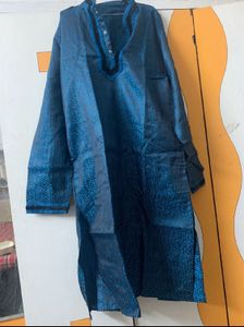 Men's Teal Brocade Kurta