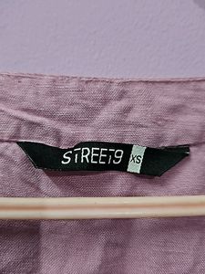 Purple Flutter Sleeves Peplum Top