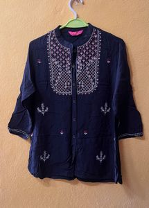 Black Embroidered Kurta