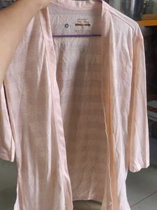 Peach Open-Front Cardigan