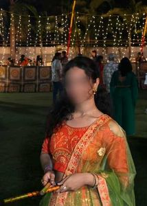 Beautiful Orange &amp; Green Lehenga Choli