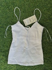 Zara White Spaghetti Strap Top