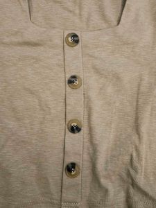 Khaki Crop Top