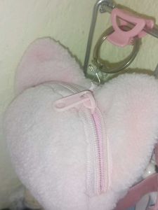 Cute Pink Plush Keychain