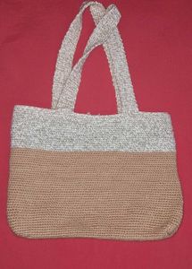 Elegant Handcrafted Crochet Tote Bag | Neutral Two