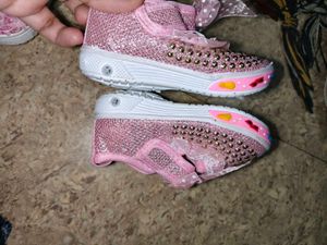 Sparkly Pink Baby Shoes with Bow