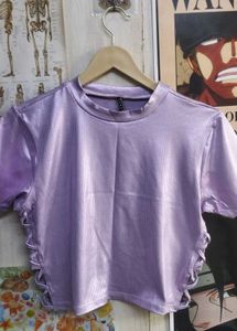 party wear lavender crop top