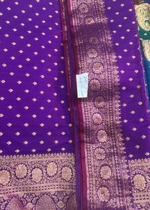 Royal Blue Silk Saree with Gold Brocade