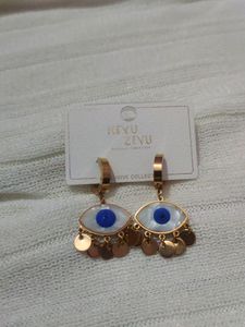 Anti Tarnish Evil Eye Earrings (Nazar 🧿 Rakshak)