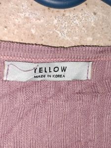 Lilac Ribbed Knit Cardigan Cropped