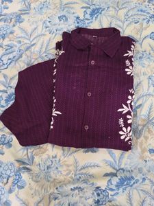 Purple lucknowi Chikankari corset