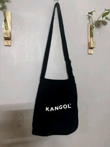 Kangol Black Canvas Sling Bag