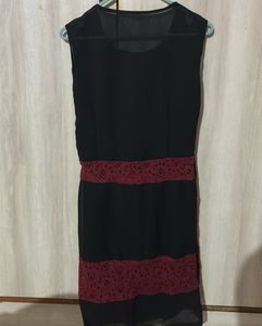 Maroon &amp; Black Lace Dress