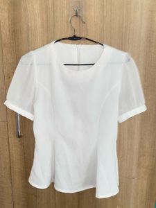 Chic White Sheer Sleeve Top