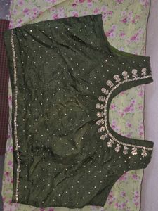 Elegant Olive Green Lehenga Choli Set