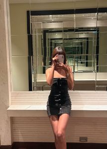 Denim Button-Up Mini Dress