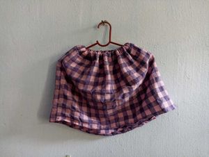 Pink & Purple Gingham Mini Skirt