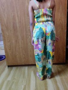 Printed Co-ord Set (pant jacket &amp;crop top)