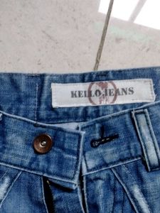 Women's Blue Distressed Denim Jeans