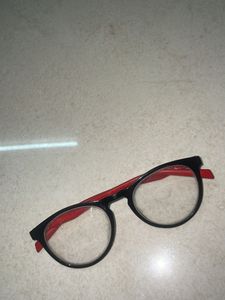 Stylish Black Glasses with Red Accents