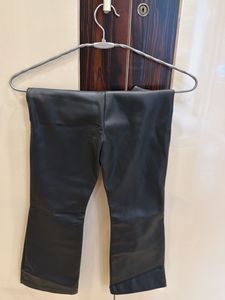 Black Faux Leather Flare Pants