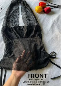 Black Lace Halter Neck Top✨