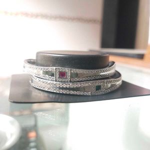 Pure silver Rhodium polish CZ bangles