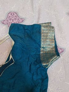 Blue Silk Saree with Elephant Motif